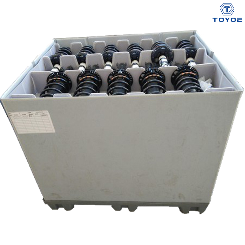 Boîtes à palettes pliables avec doublure personnalisée premium pour le transport de pièces automobiles.