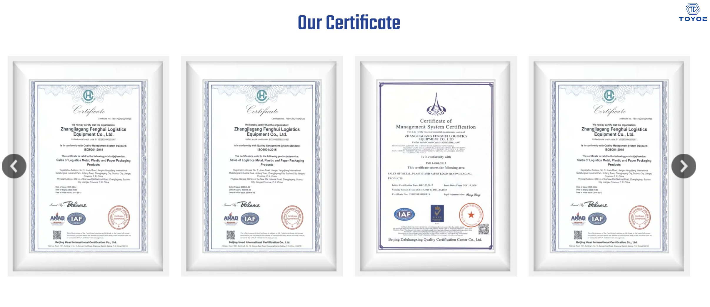 Certifications