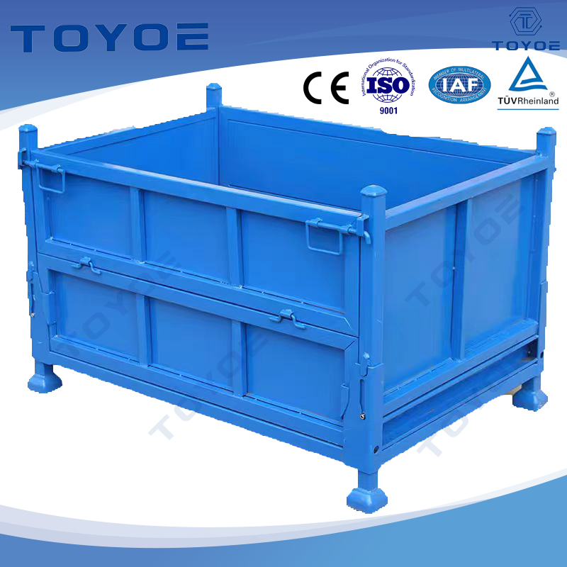 Caisse-palette en acier pliable polyvalente TOYOE personnalisée pour le stockage et le transport multi-industriels