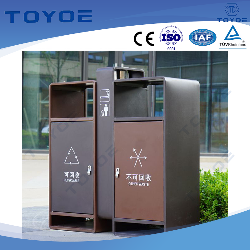 Stations de recyclage extérieur décoratives pour un tri efficace