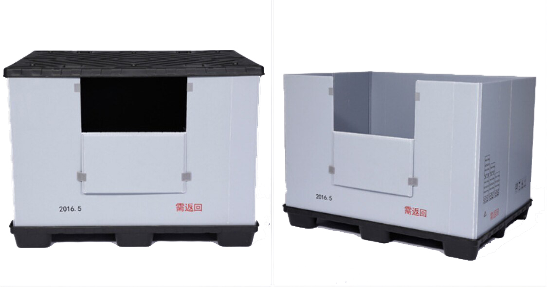 Bo&icirc;te en plastique en carton ondul&eacute; avec fen&ecirc;tre lat&eacute;rale