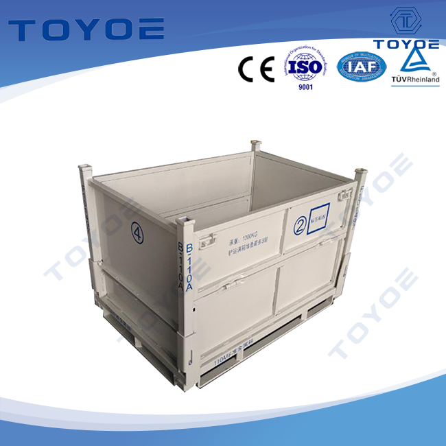 Metal Box Logo Aids Forklift Manipulation.