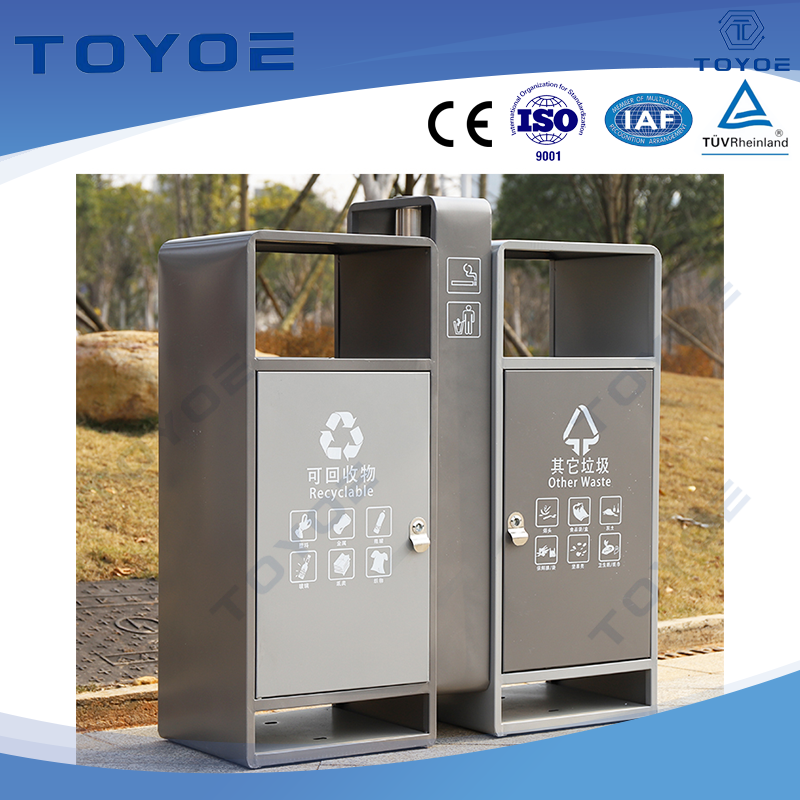 Stations de recyclage extérieur décoratives pour un tri efficace